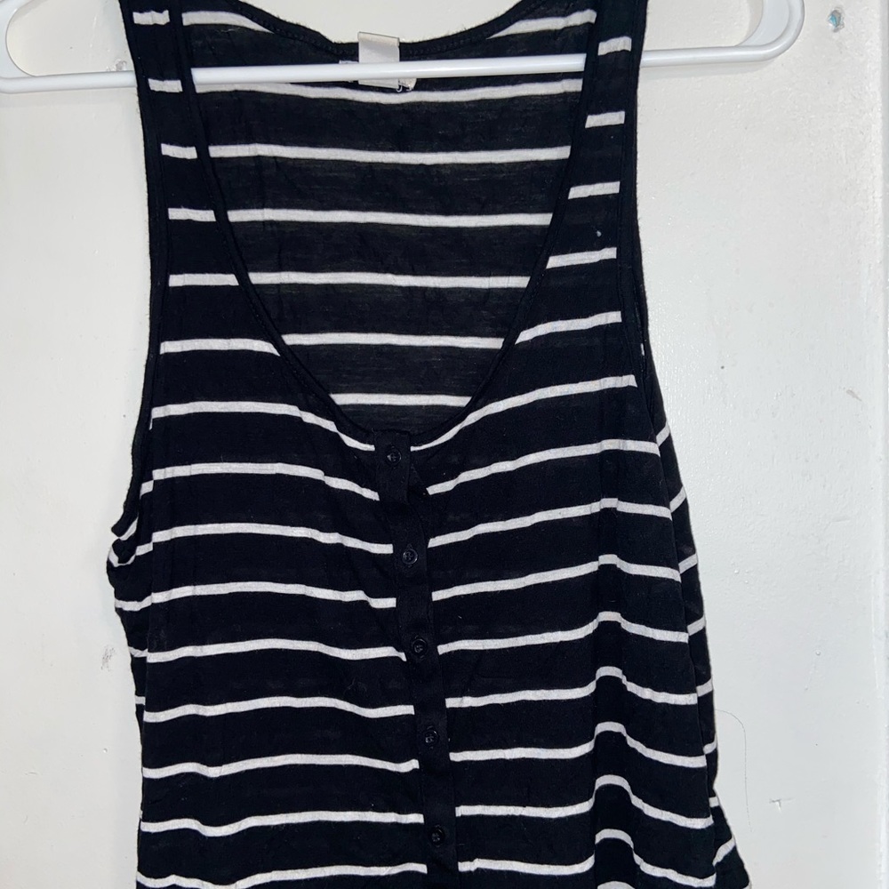 black and white striped top